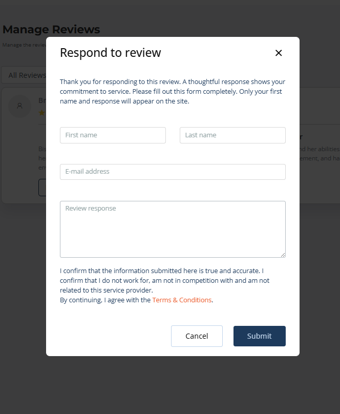 Respond to Review Respond to Review